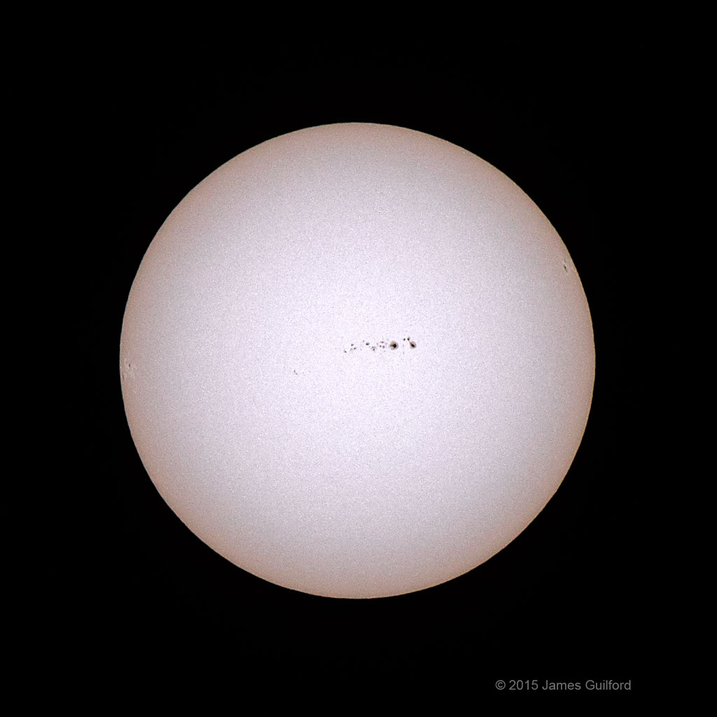 Train of Sunspots, November 4, 2015. Photo by James Guilford.