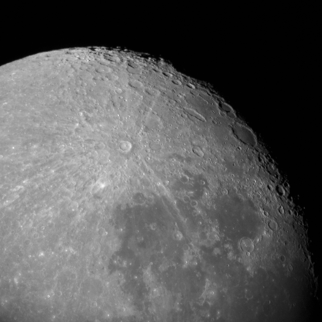 Photo: Earth's Moon, featuring crater Tyco. Photo by James Guilford.